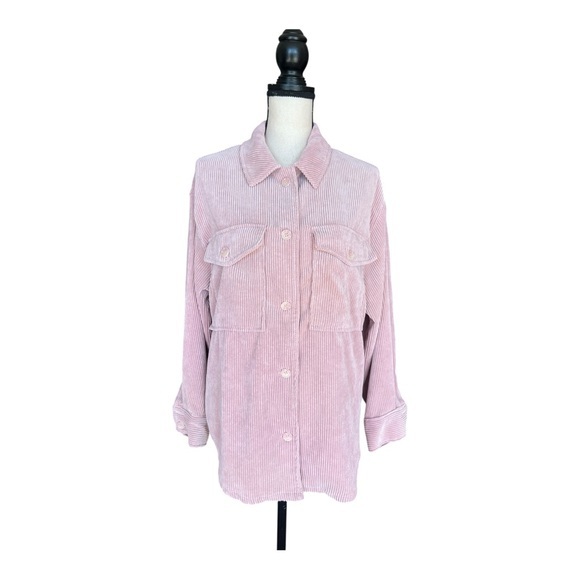 Ashley By 26 International Tops - Ashley By 26 International Pink Corduroy Shirt Jacket Size S
